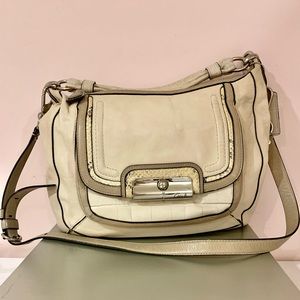 Coach Bag with snake print trim